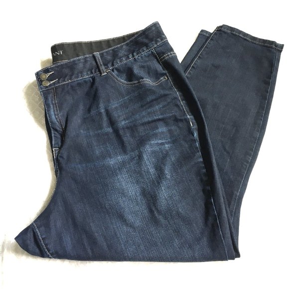 LANE BRYANT Dark Denim Tighter Tummy Tech Skinny Jeans Sz 28 - Picture 3 of 13